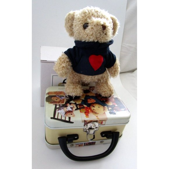 Baby Bear Plush Toy 6" in a Small Metal Suitcase/Lunch Box -MIK Korea LB-398 NIB - Picture 13 of 15